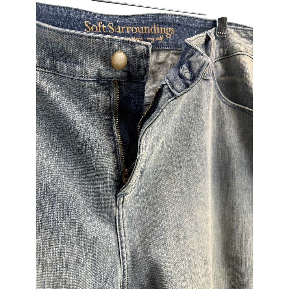 Soft Surroundings Womens 22 Plus Touch Of Lace Comfort Straight High Rise Jeans - Picture 9 of 11